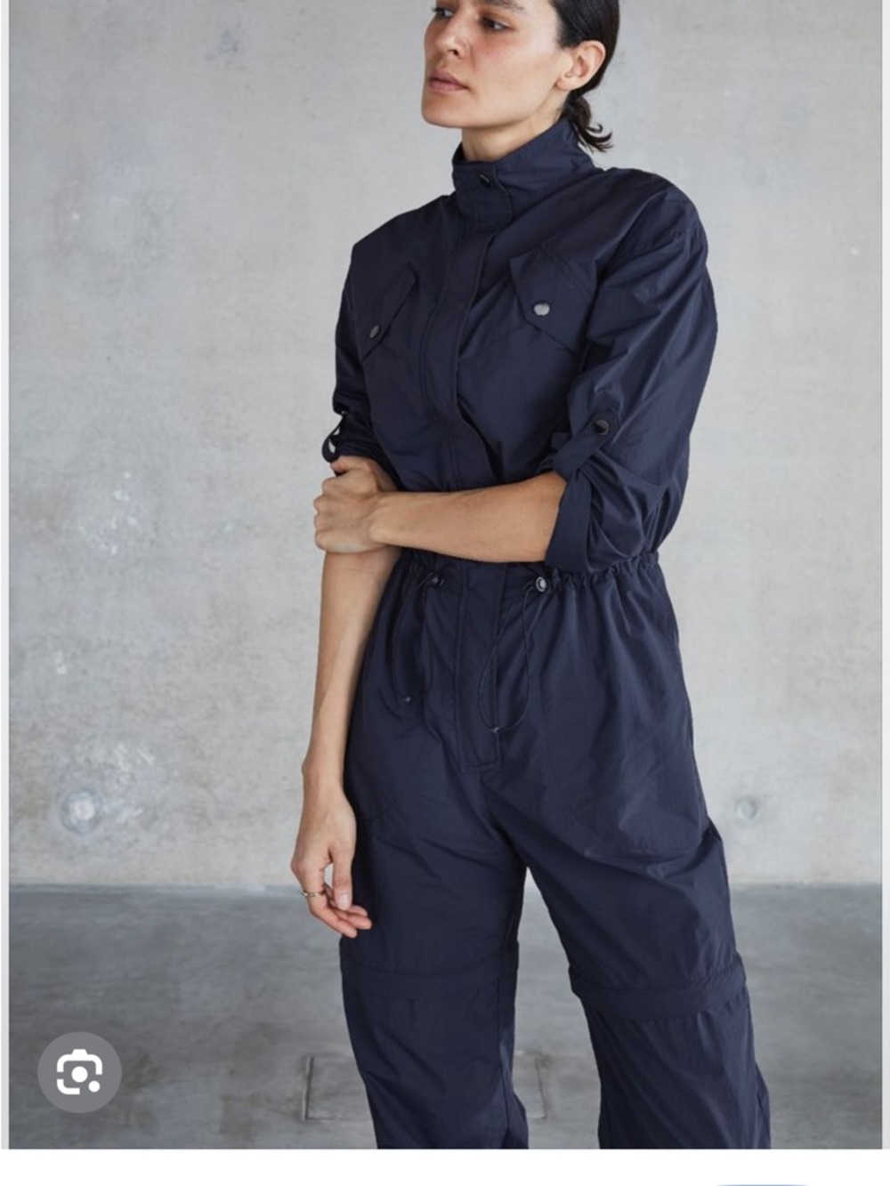 Sweaty Betty Navy Utility interstellar boiler suit convertible size small